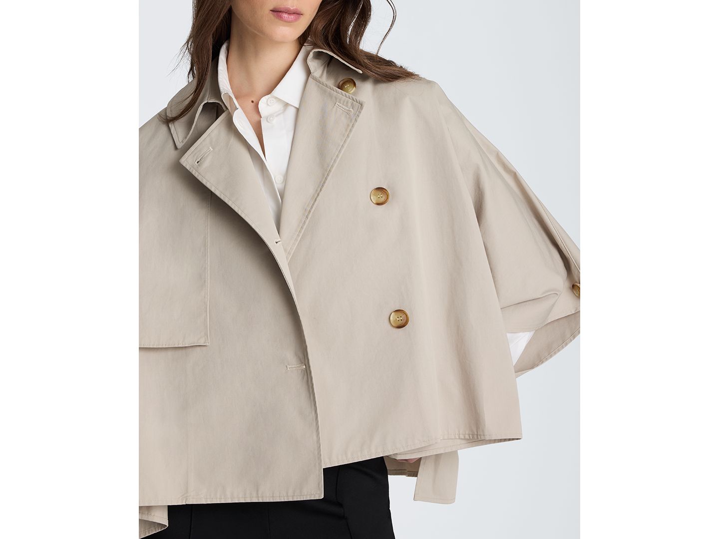 Женская куртка Kenneth Cole Notch Collar Trench Cape, цвет: Песочный рыжевато-коричневый — фото 4