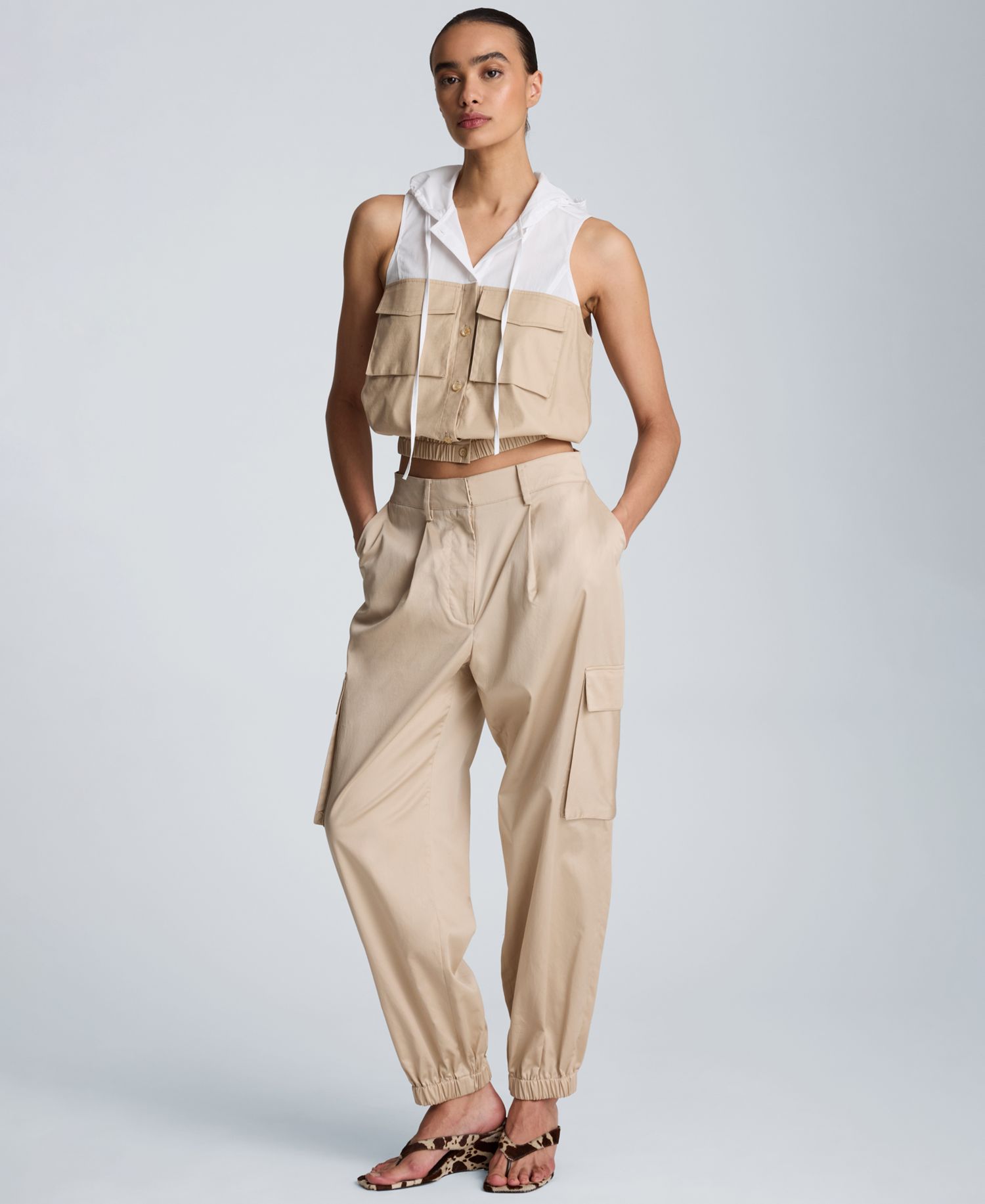 Women's Hooded Sleeveless Crop Top