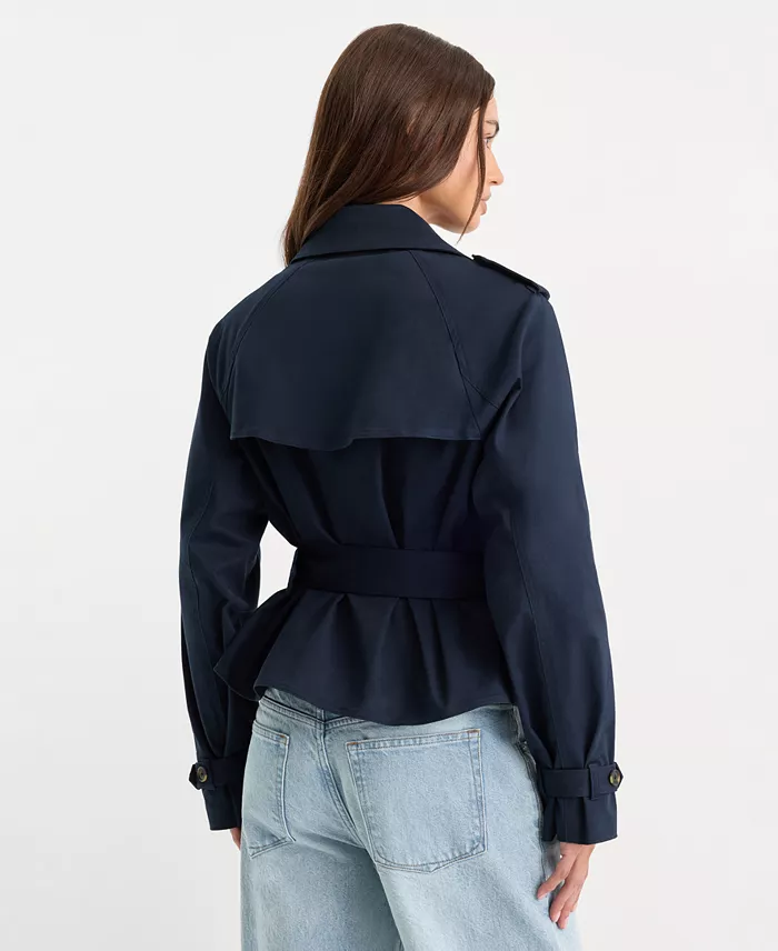 Women's Cropped Trench Jacket - thumbnail 10