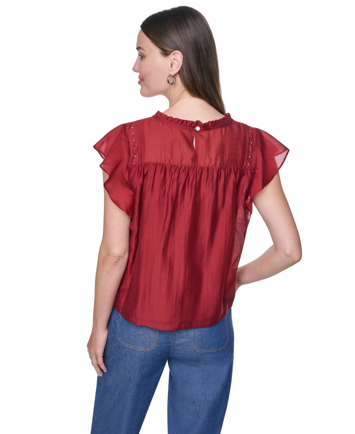 Women's Pin-Tucked Studded Blouse