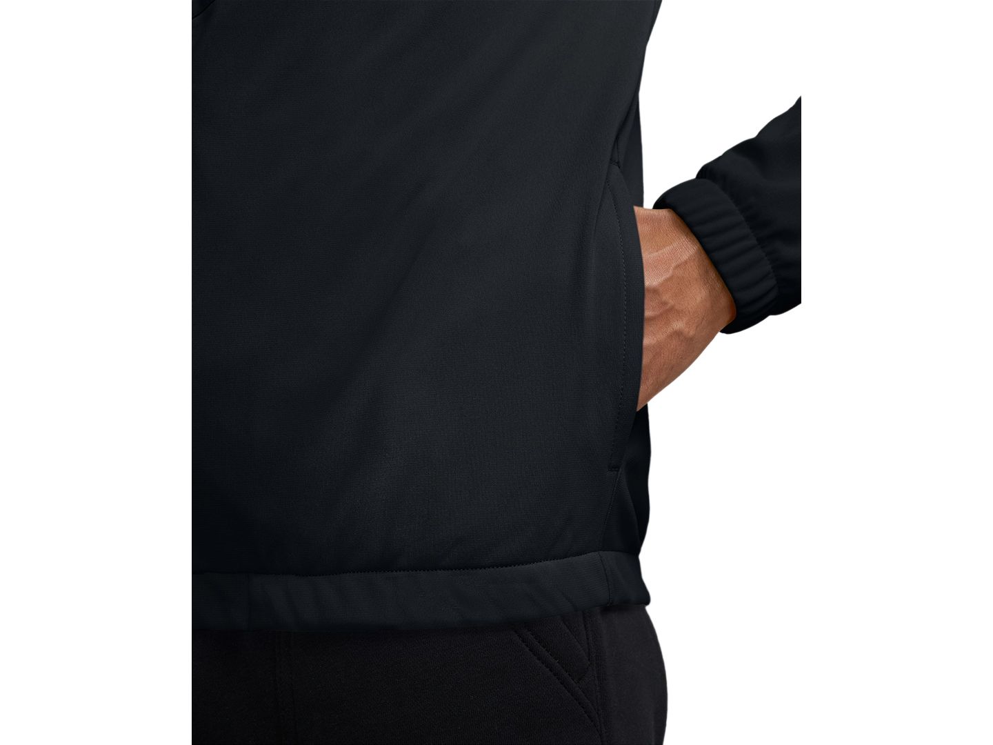 Мужская куртка Nike Windrunner Poly-Knit Track, цвет: Чёрный / Белый — фото 2
