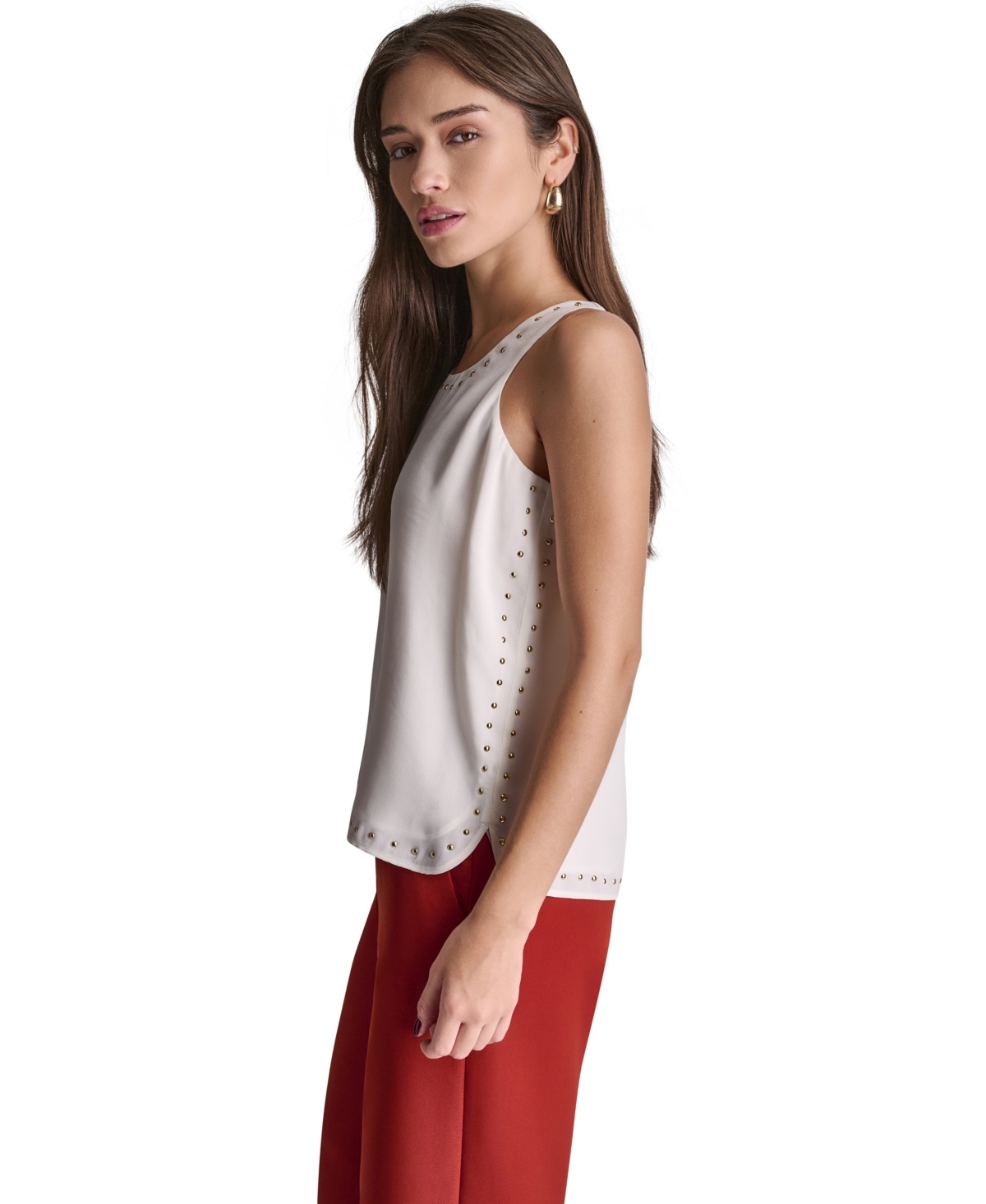 Bcbg Women's Sleeveless Studded Top