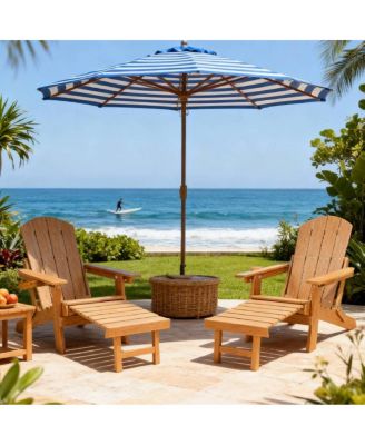 Streamdale Furniture - 2-Piece All-Season Outdoor Patio Lounge Chairs Teak