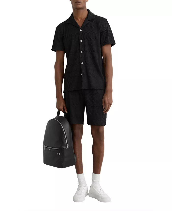 Men's Aleo Textured-Wave Cuban-Collar Shirt - thumbnail 5