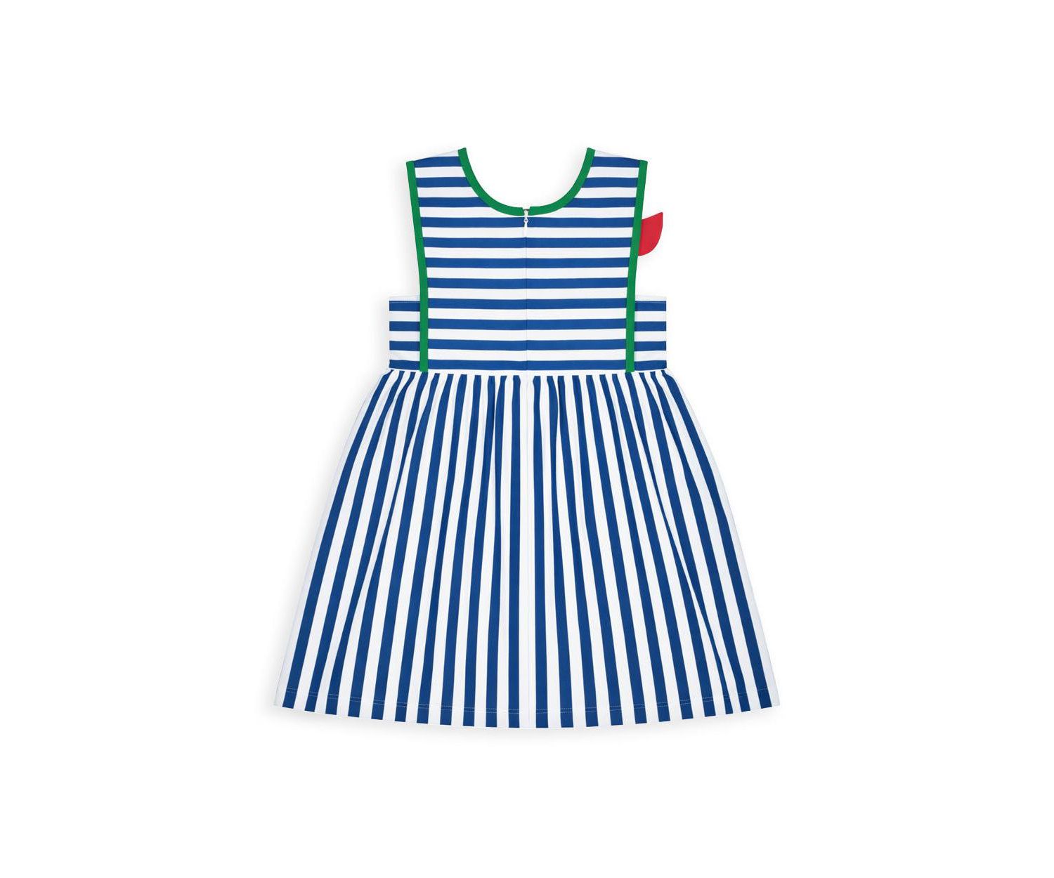 Little Girls Stripe Knit Dress With Tulip