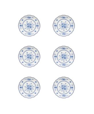 Vila Floral Pattern Appetizer Plates, Set of 6