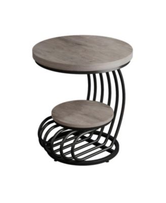 2 Tier Faux Marble Side Table for Living Room and Bedroom