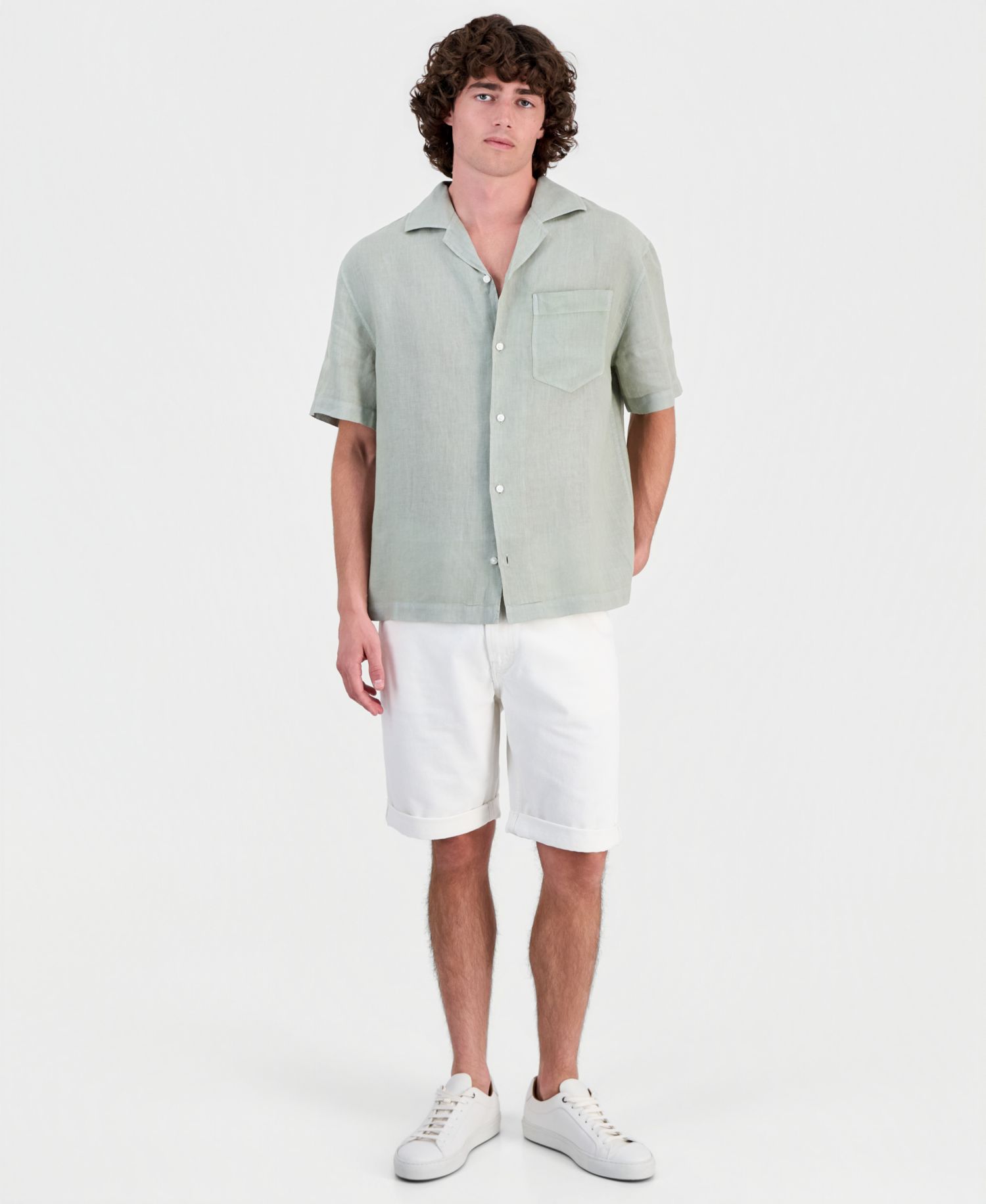 HUGO by Men's Exolino Short-Sleeve Linen Shirt