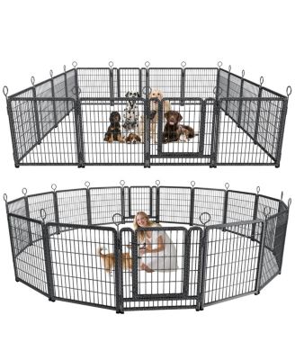 16-Panel Heavy-Duty Outdoor Dog Playpen, 40" Height, Portable and Anti-Rust