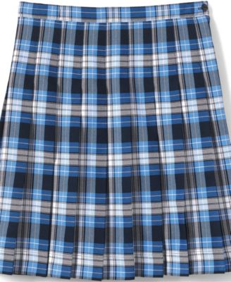 Lands End Girls Plaid Pleated Skirt Below the Knee - Clear blue plaid 37$