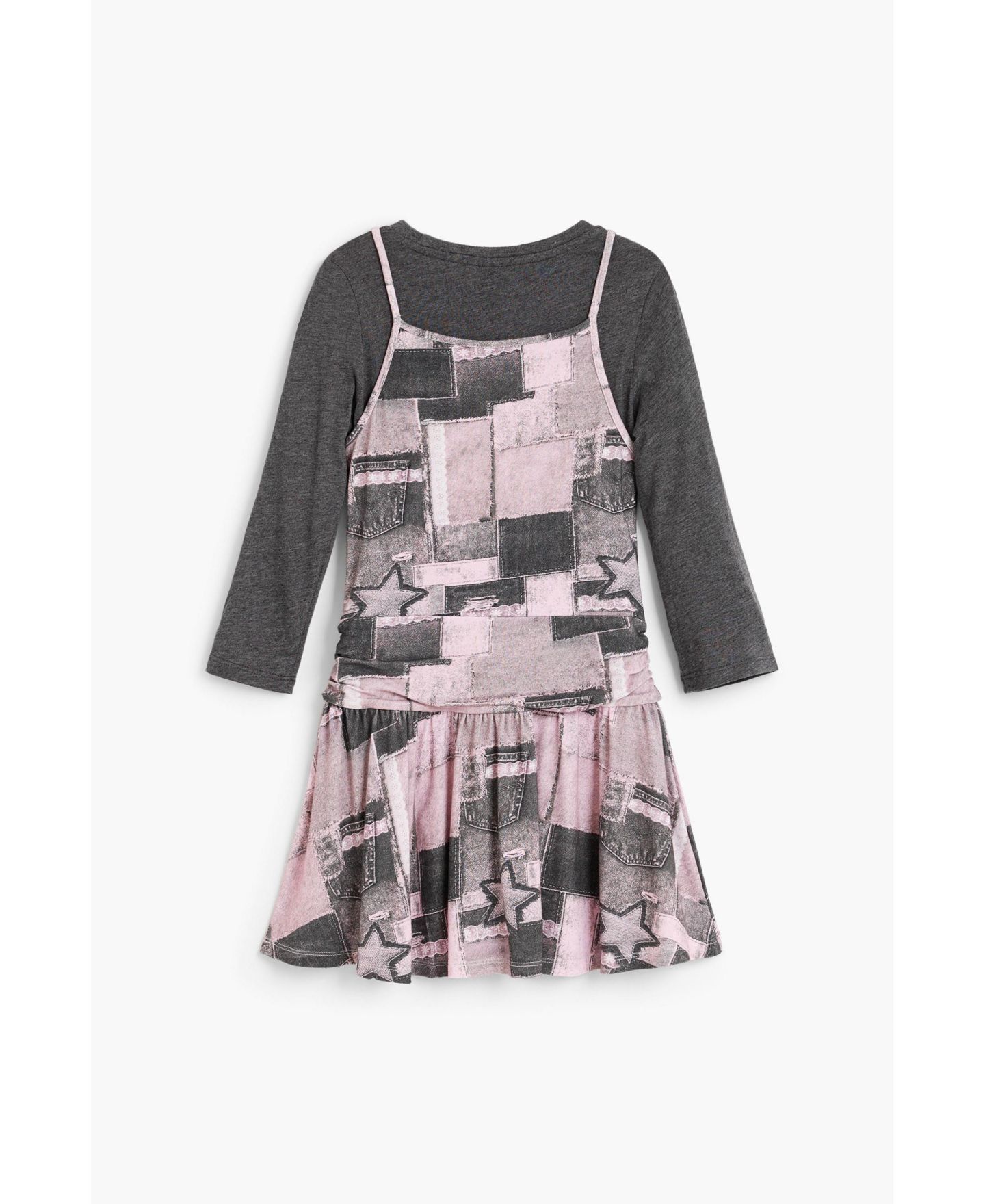 Платье Desigual 's 2-in-1 printed dress для девочек, цвет: Тёмный розовый — фото 5