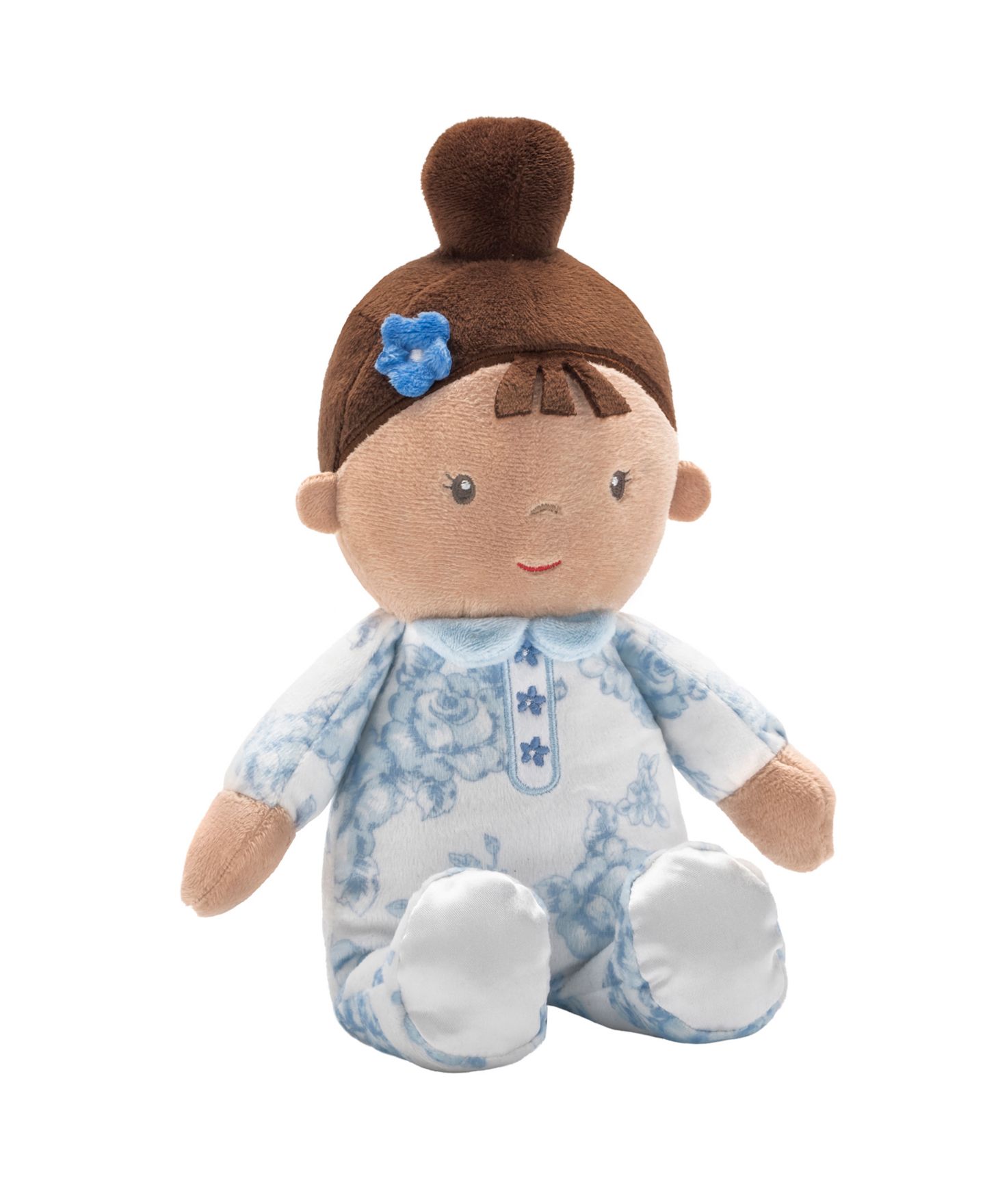 Детская кукла Little Me Baby Girls' Blue Roses 11" Rosie Plush Doll, цвет: Синий — фото 3