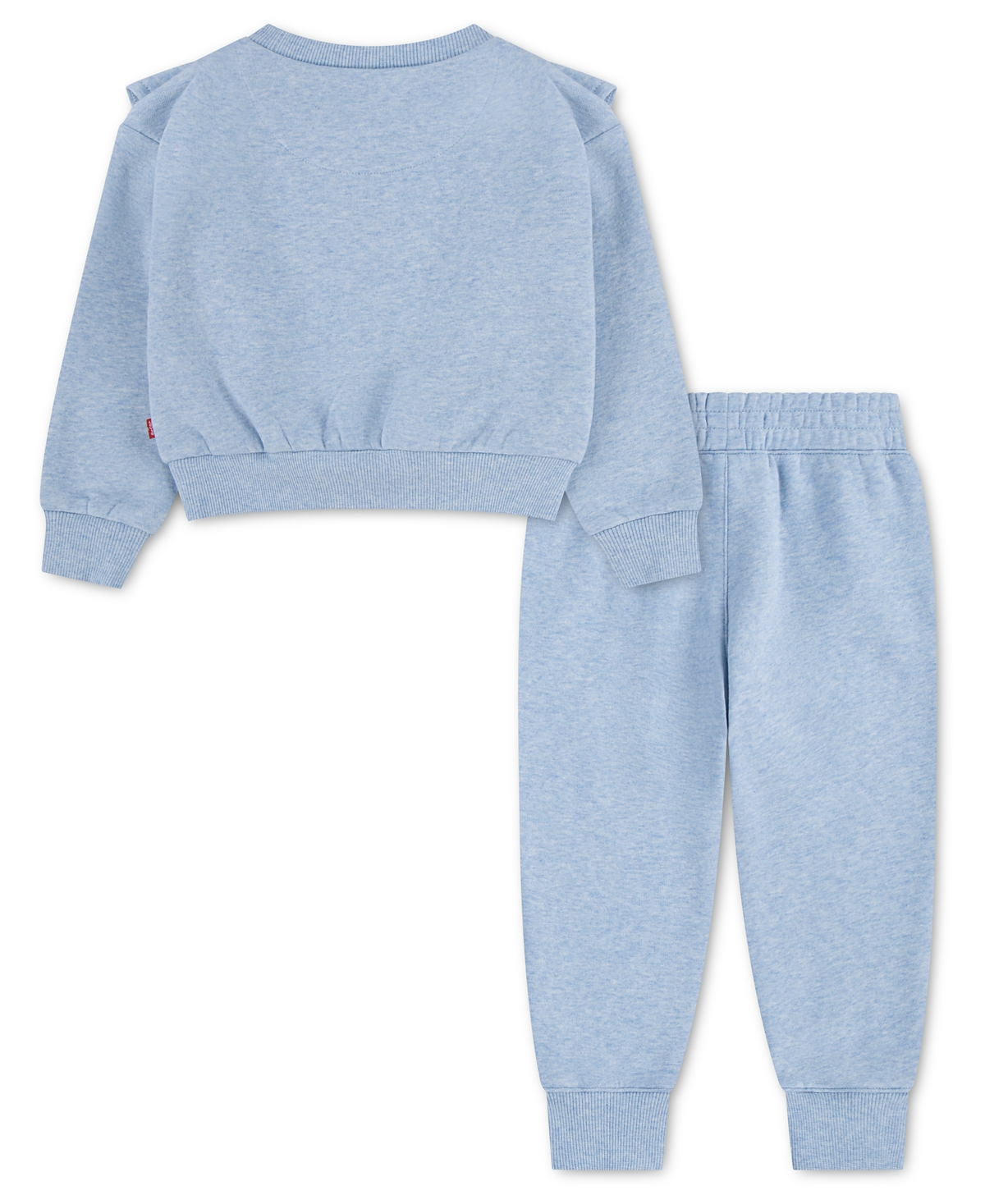 Levi's Toddler Girls' 2T-4T Ruffled Crewneck Sweatshirt and Jogger Pants, 2-Piece Set