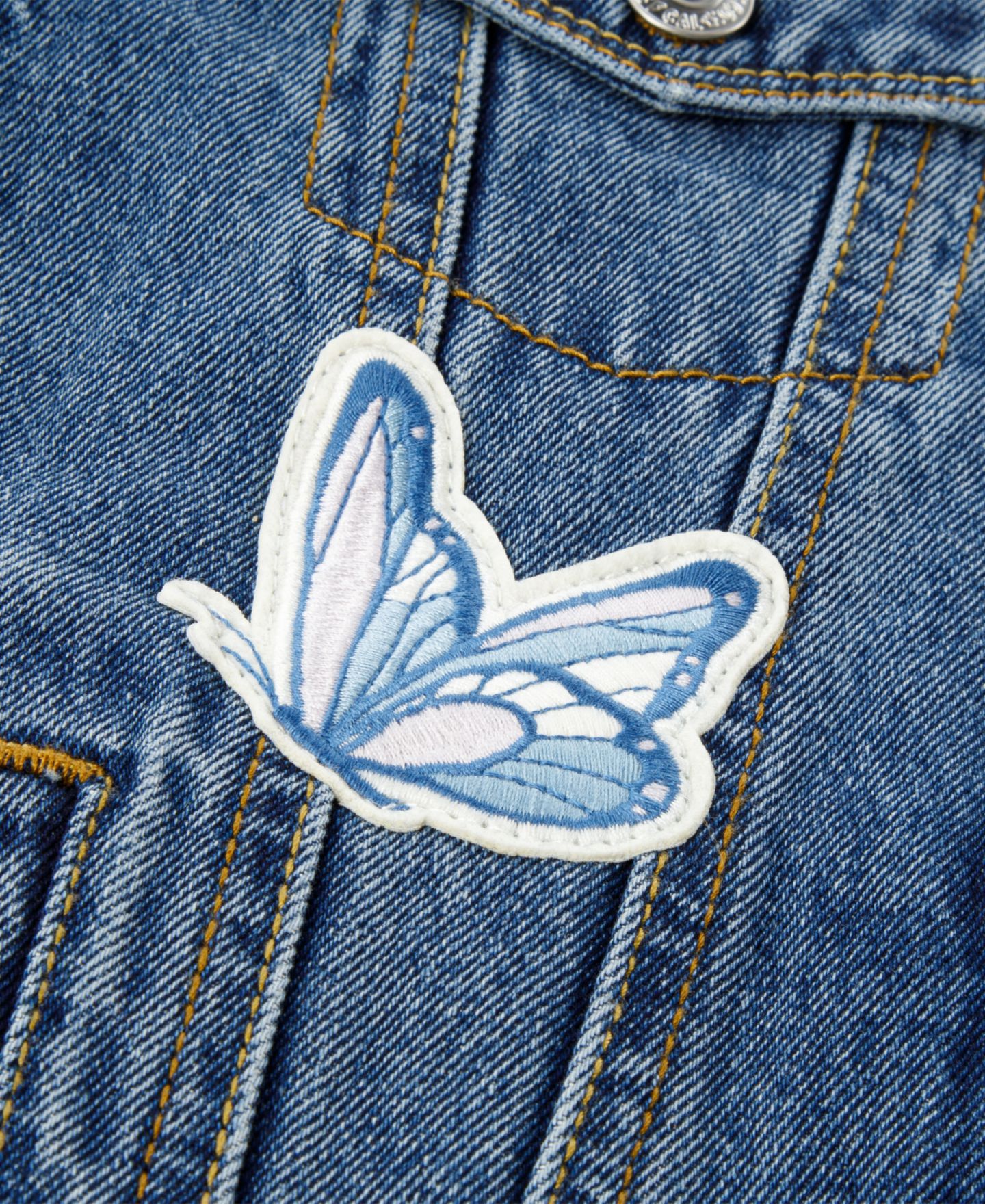 Куртка Levi's Patched Denim Trucker Jacket для девочек, цвет: Evie — фото 5
