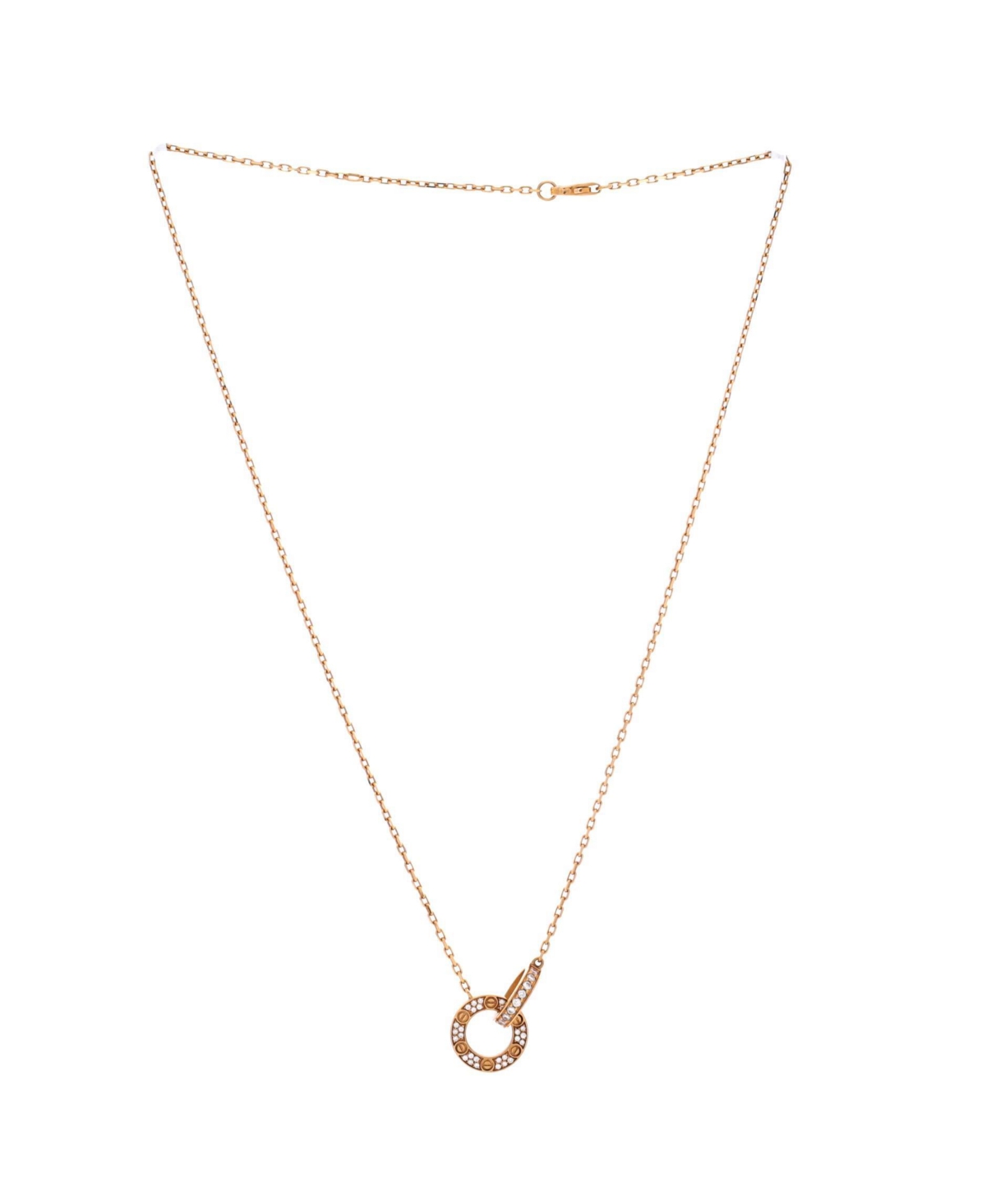 Pre-Owned Cartier Love Interlocking Pave Necklace