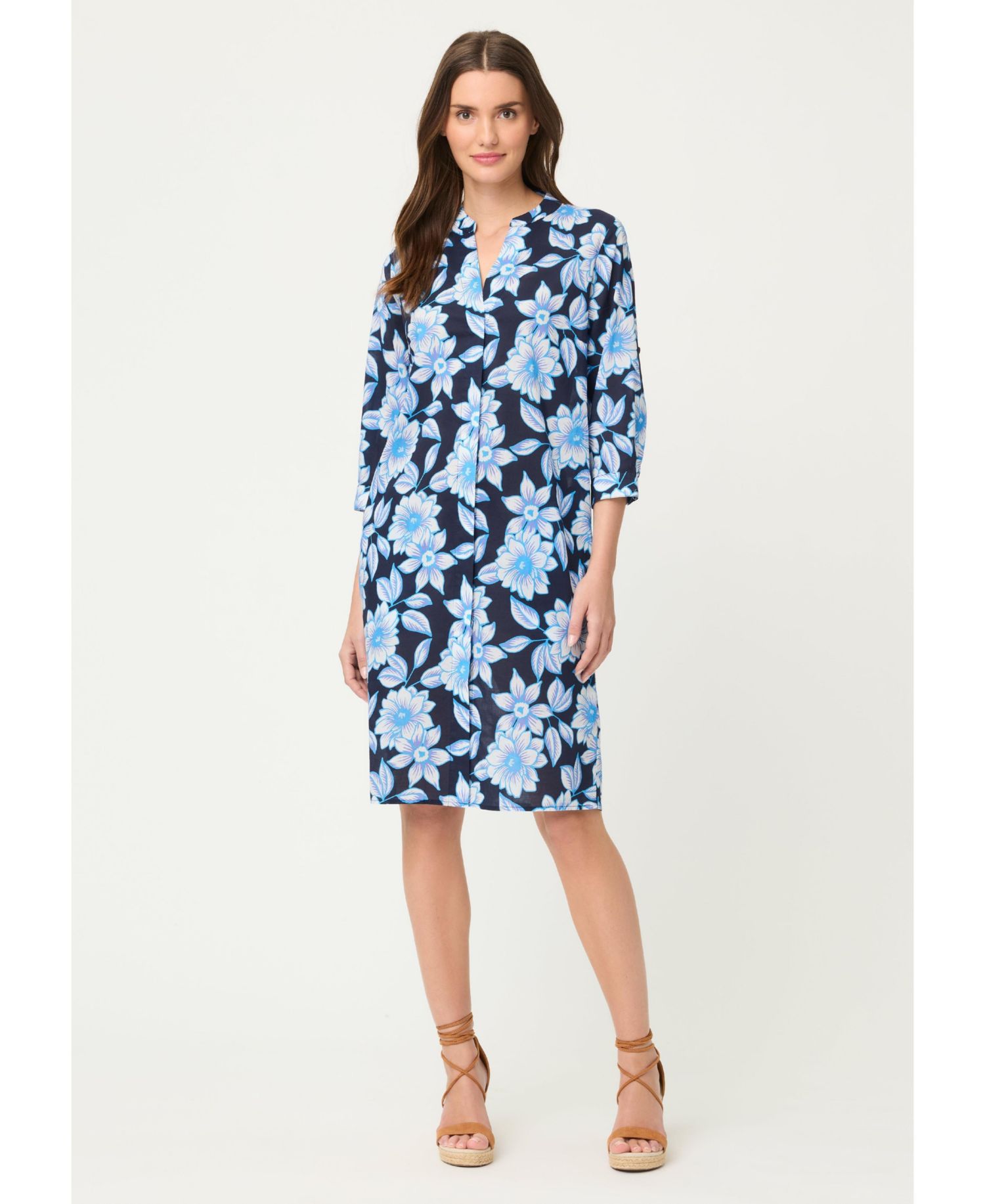 Women's Floral Tunic Shirt Dress