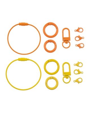 Super Cute Orange and Yellow Metal Wire Keychains Findings Kit