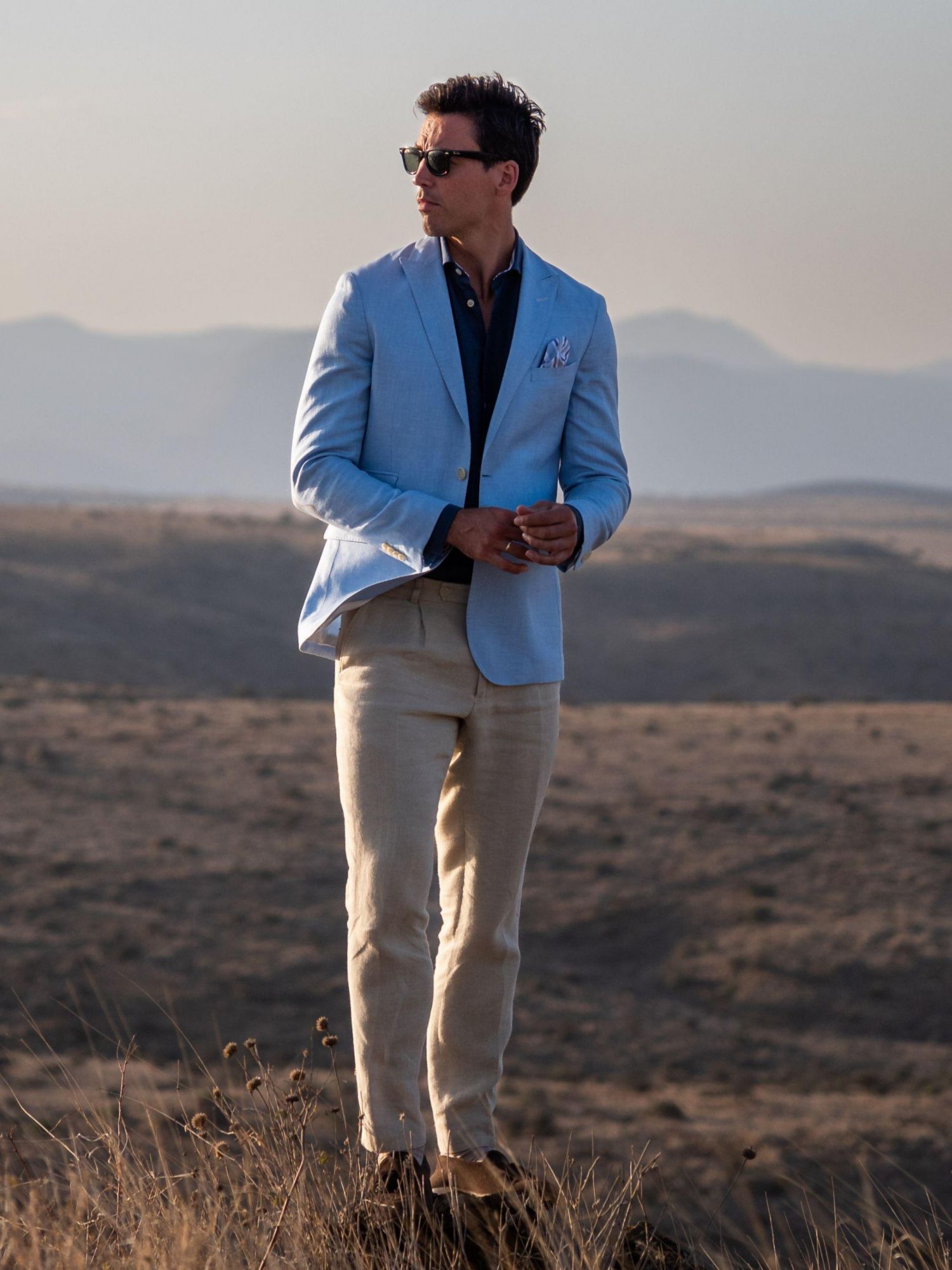 Men's Tailored Linen Blend Blazer