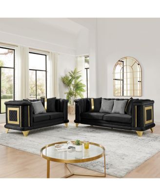Velvet Luxury Sofa Set, Mid Century Modern