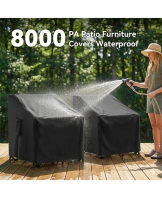 Waterproof Patio Chair Covers, Heavy Duty Outdoor Lounge Chair Covers, 2 Pack