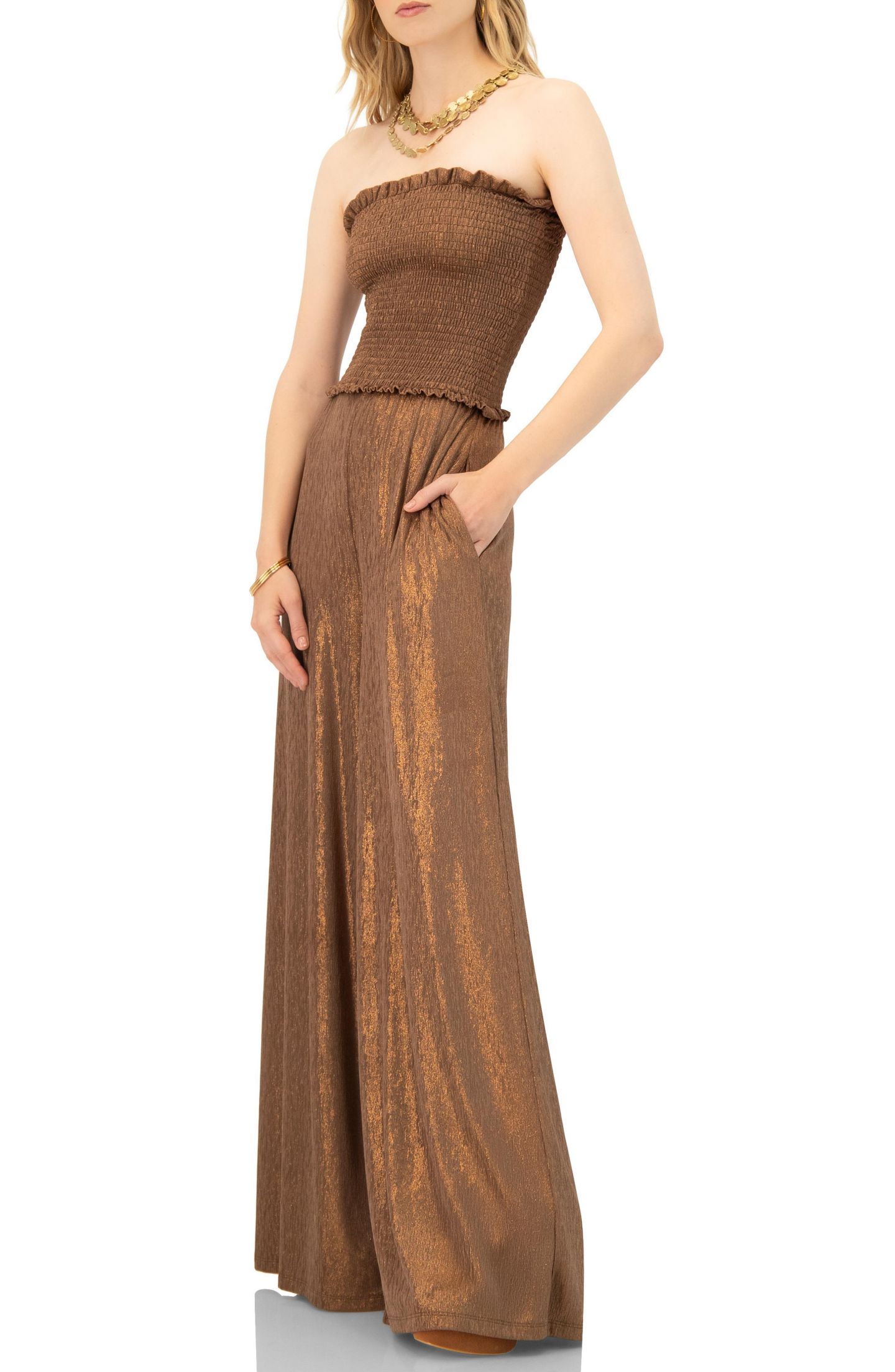 Женский комбинезон Ivonne Strapless Wide Leg Jumpsuit — фото 6