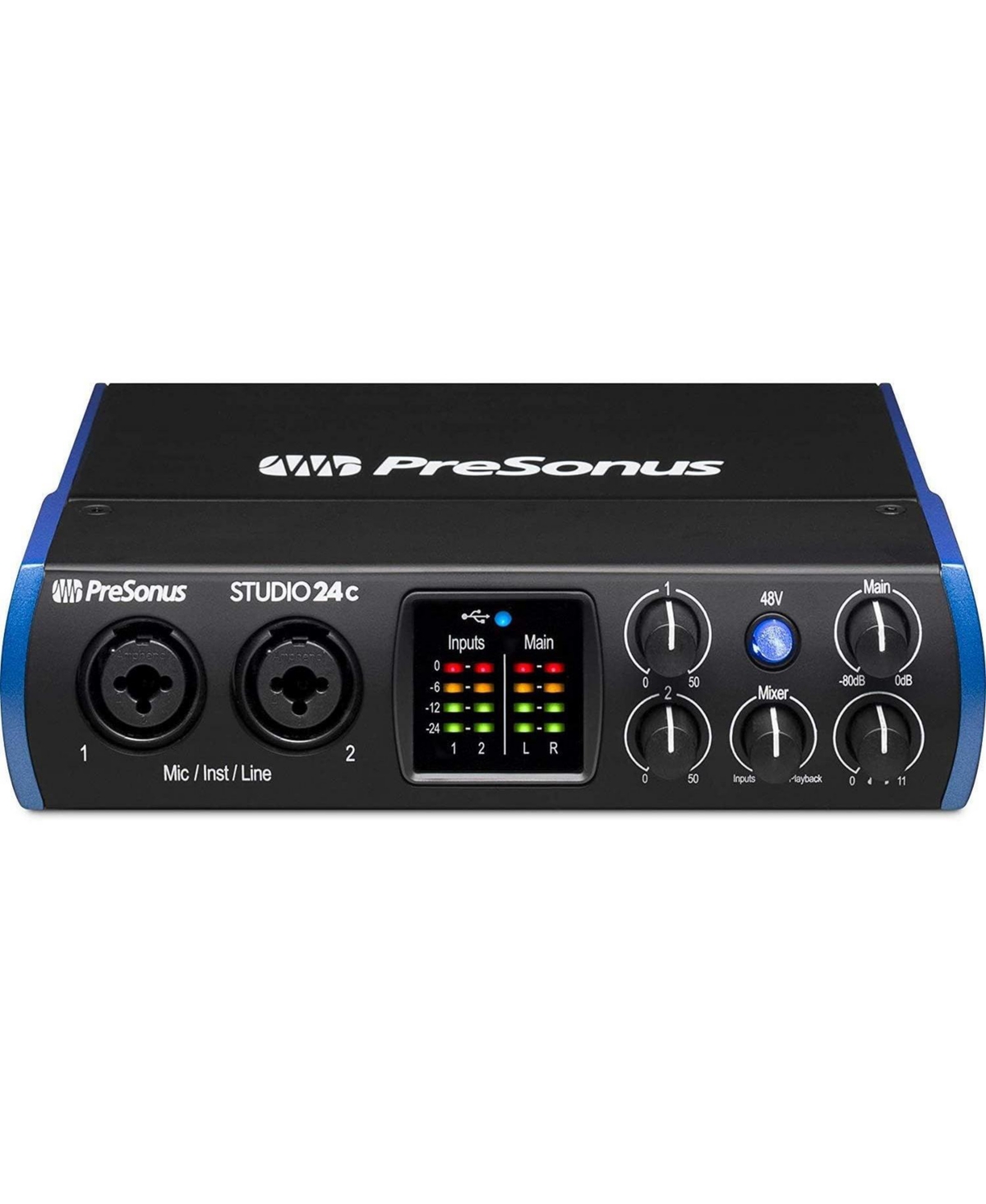 PreSonus Studio 24c Usb C 2x2 Audio/Midi Interface Bundle