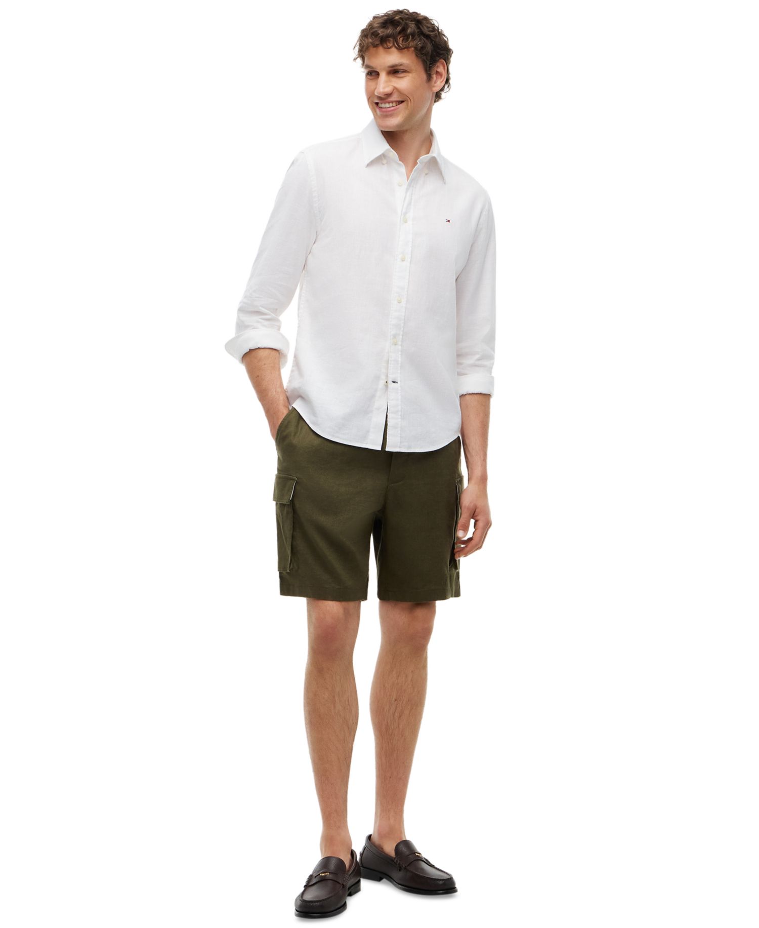 Men's 8" Dover Regular-Fit Linen Blend Cargo Shorts