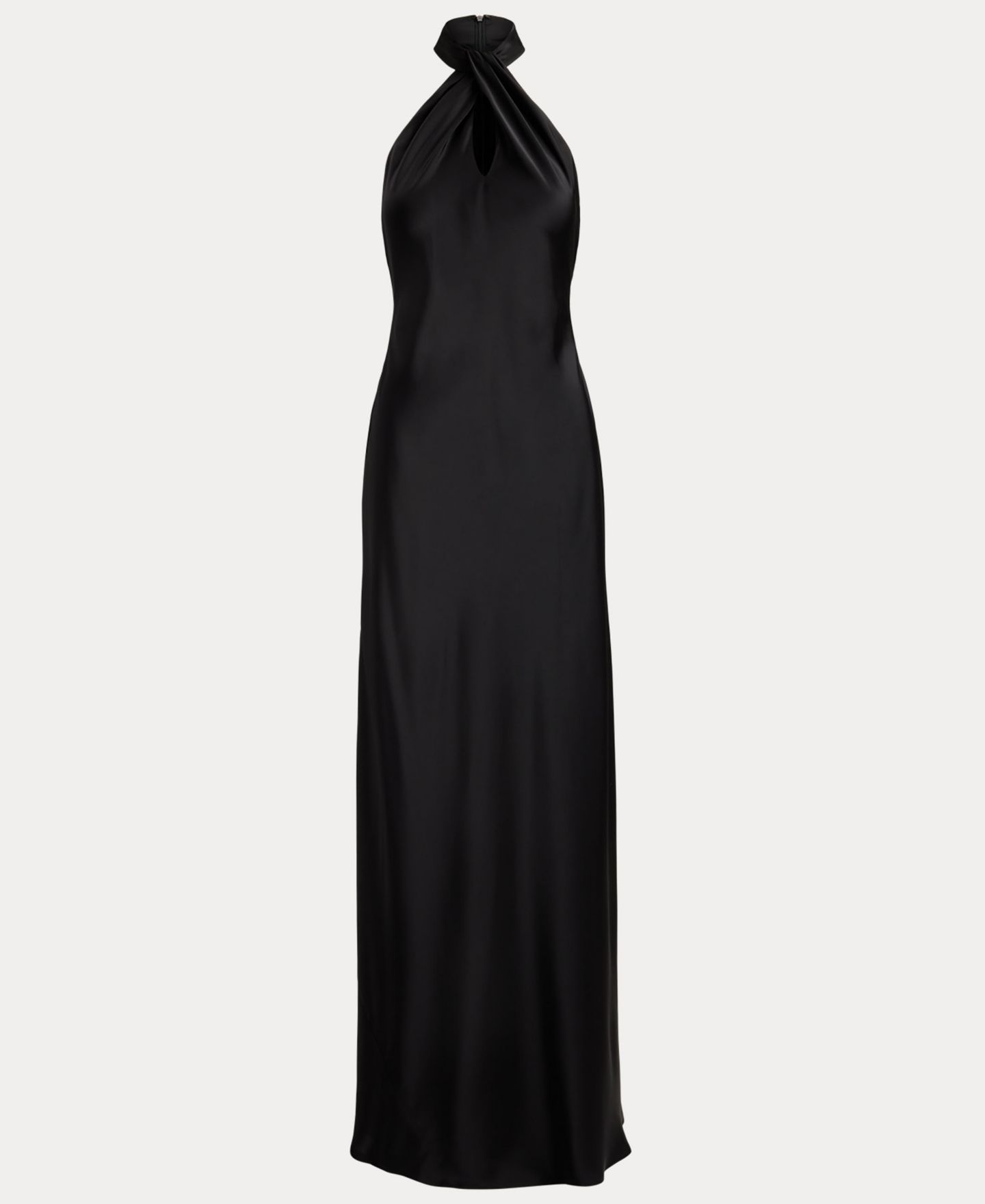 Женские платья Lauren Ralph Lauren Satin Charmeuse Halter Gown, цвет: Чёрный — фото 5