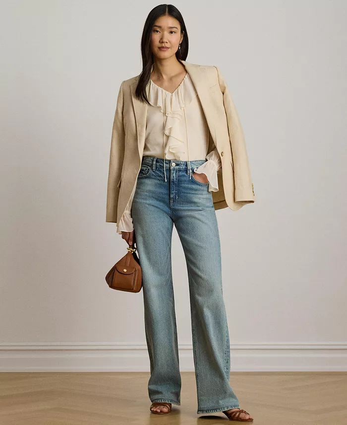 Women's Ruffle-Trim V-Neck Blouse - thumbnail 3