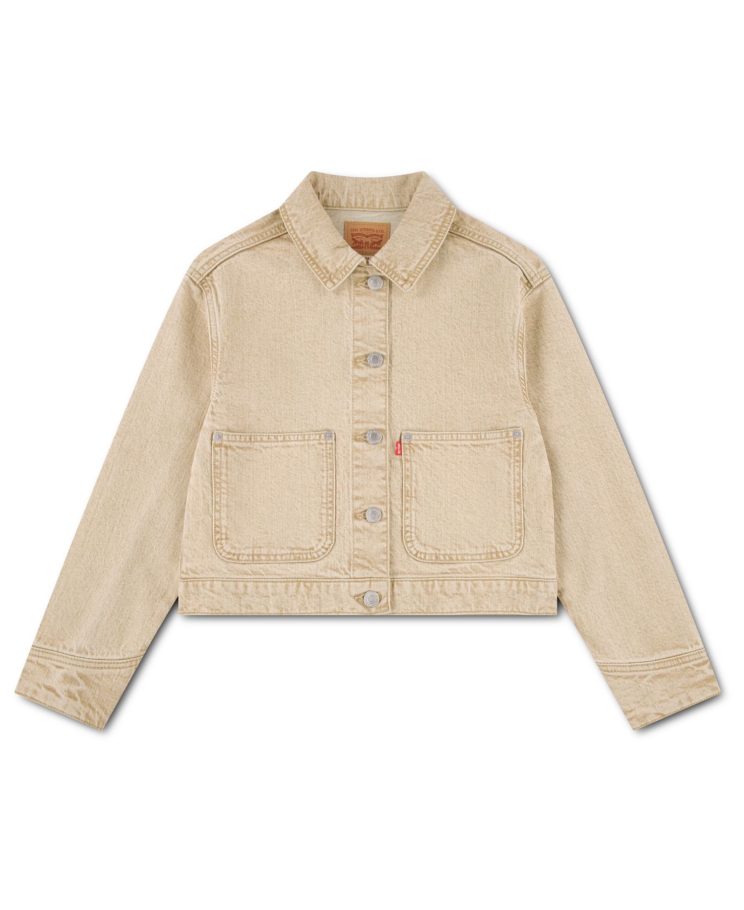 Girls' 7-16 Studded Denim Trucker Jacket