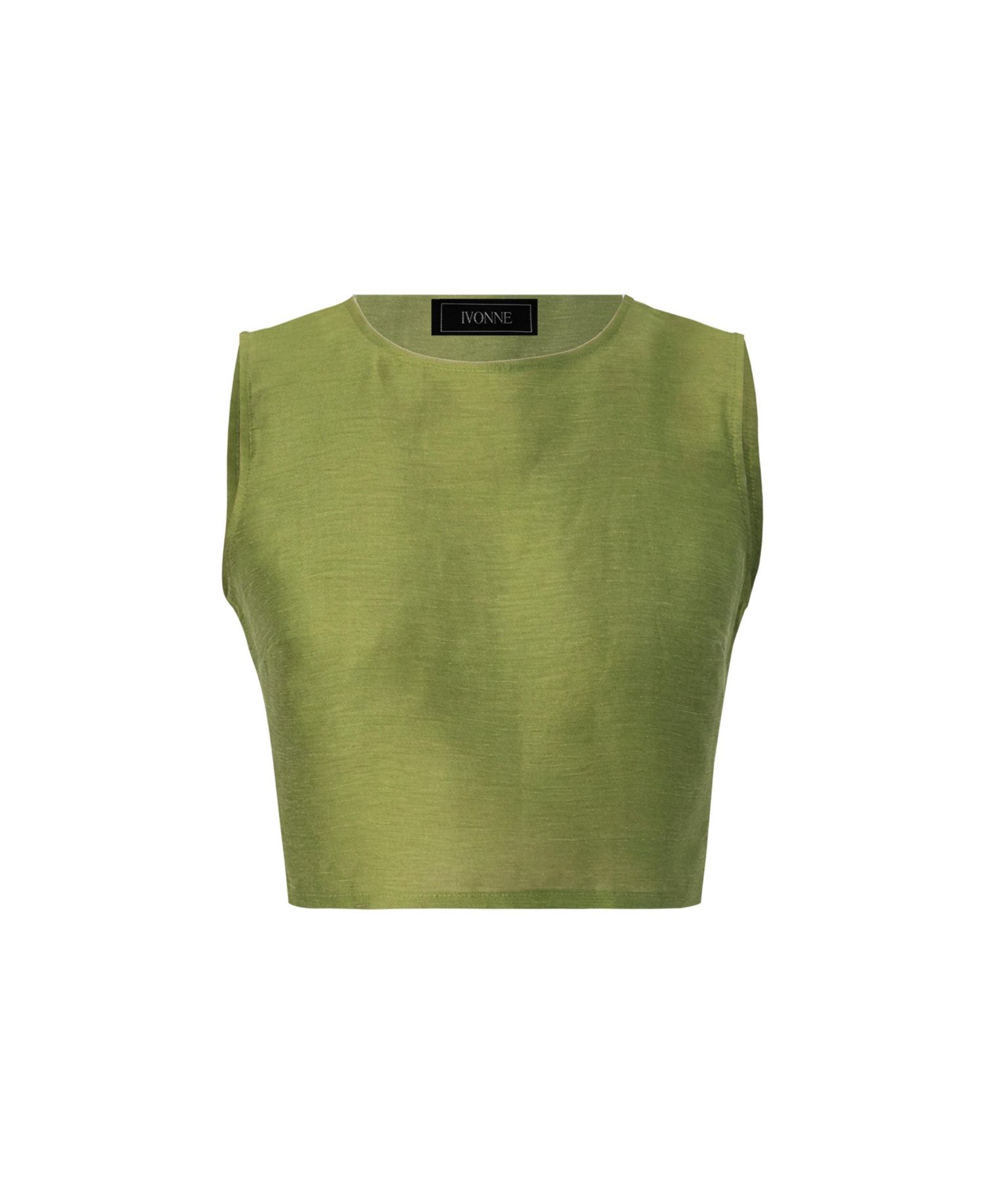 Women's Sleeveless Cropped Linen Top