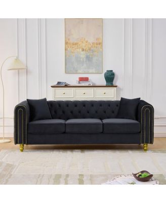  86" Modern Velvet 3-Seater Loveseat Sofa