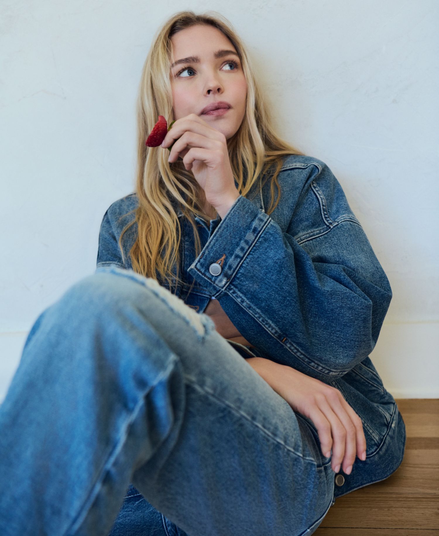 Women's Pleated Cropped Trucker Jacket