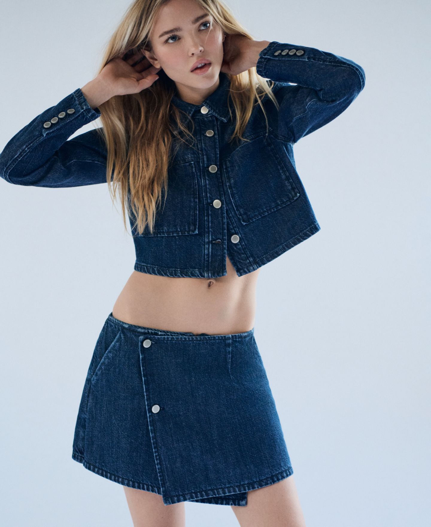 Женская юбка-шорты Good American Denim Mini Skort, цвет: Индиго — фото 6