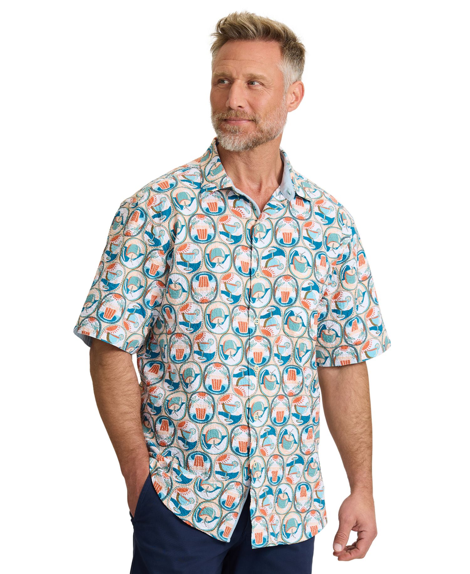 Men's Nova Wave Glass Half Full Printed Shirt