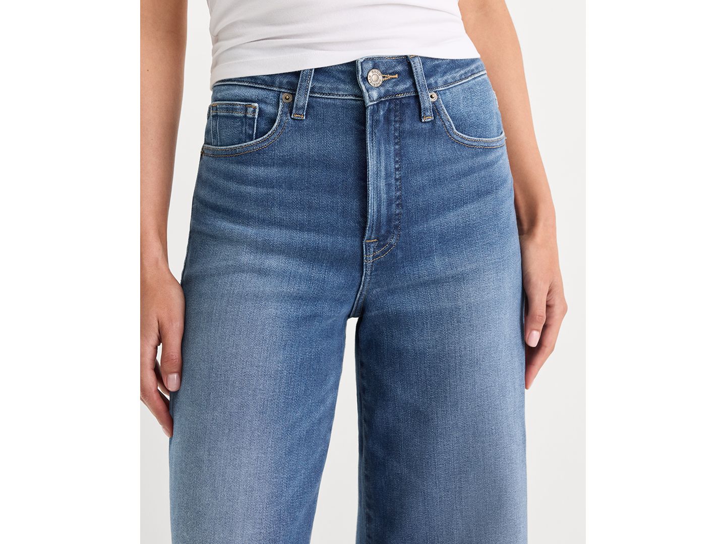 Женские джинсы Good American Soft Tech Good Waist Palazzo Ankle, цвет: Индиго, вариант 1 — фото 4