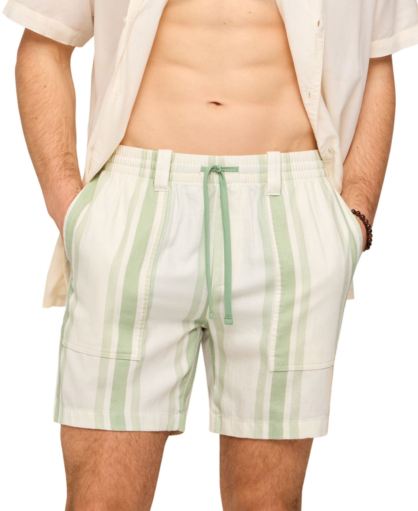 Мужские шорты Chubbies Stripe Teases Off-Duty Pull-On, цвет: Молочный белый — фото 3