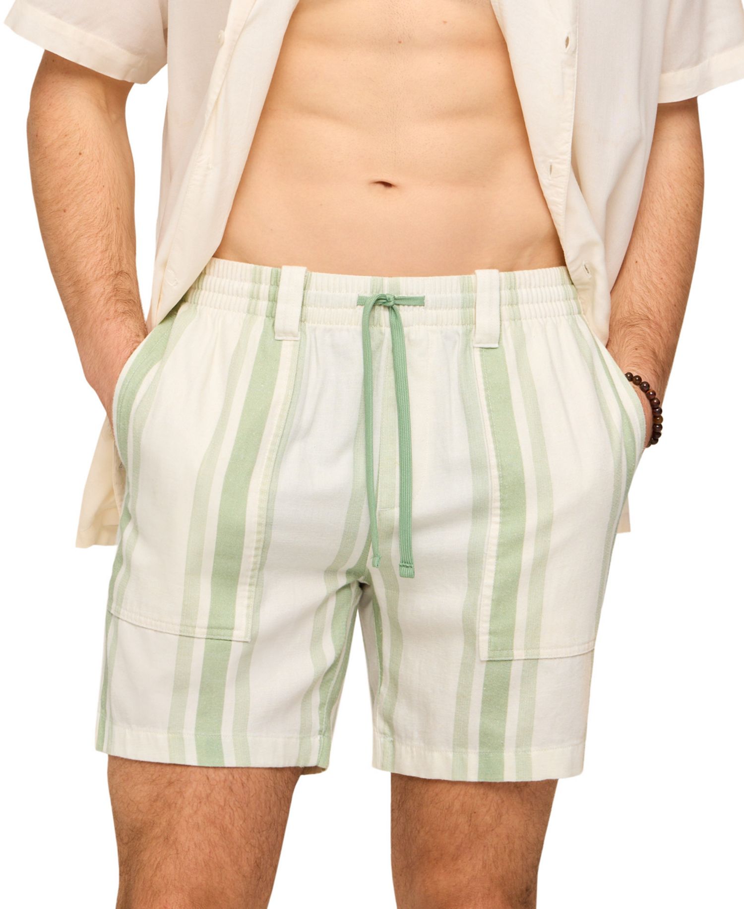 Men's Stripe Teases Off-Duty Pull-On Shorts