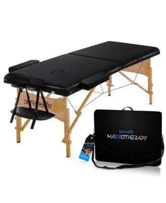 SereneLife Portable Massage Table Adjustable Folding Bed With Carrying Bag - Brown 148$