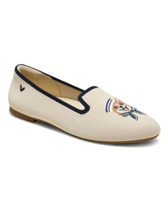 Women's Audrey Round-Toe Slip-On Embroidered Loafers