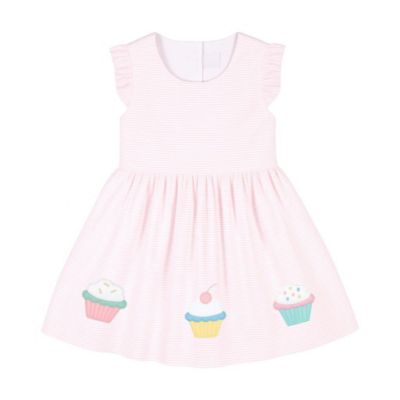 Florence Eiseman Little Girls Seersucker Dress with Cupcakes 112$