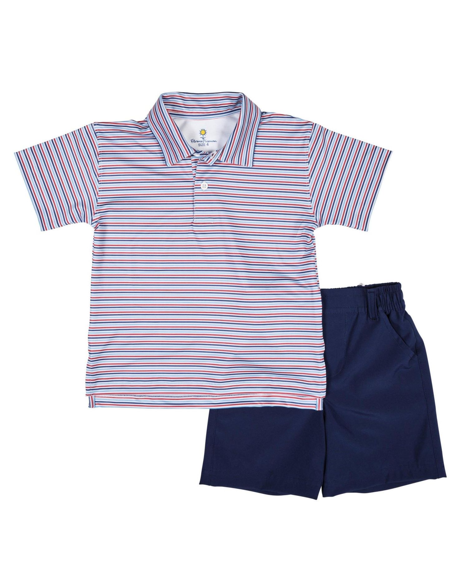 Little Boys Stripe Print Performance Knit Polo
