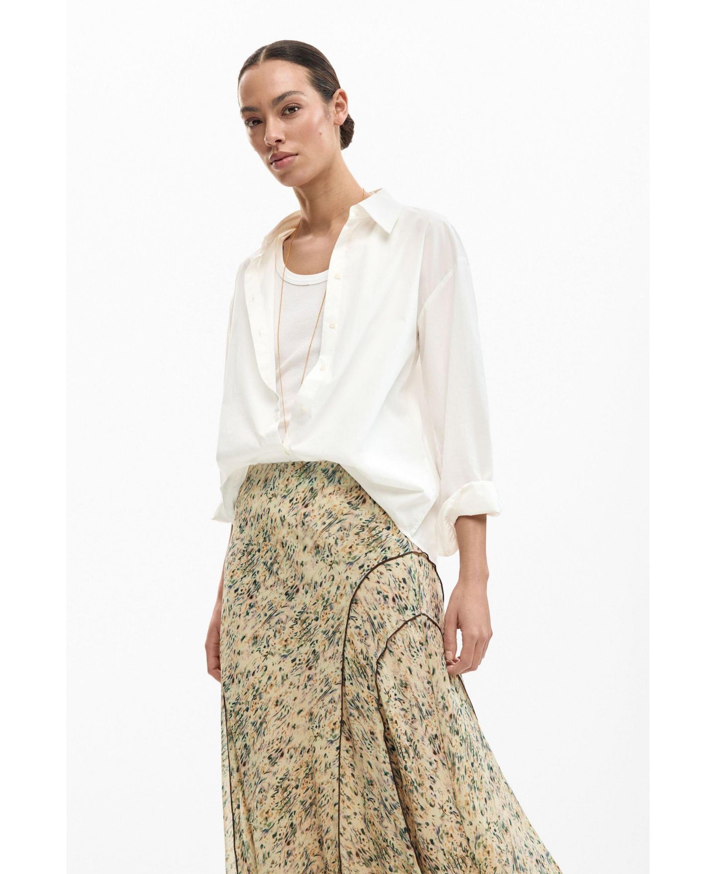Женская юбка Desigual Wild midi, цвет: Средний бежевый — фото 3
