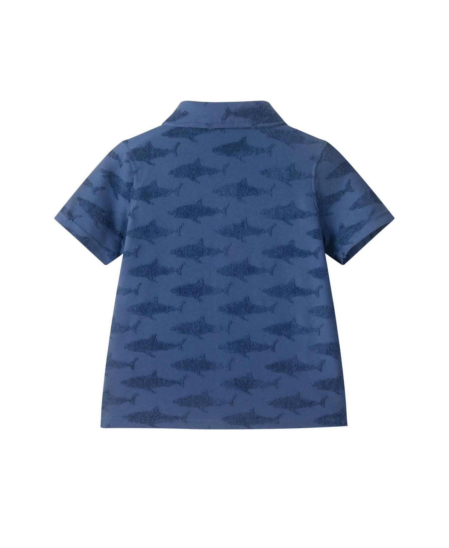 Big Boys Shark Reverse Jacquard Button down Set