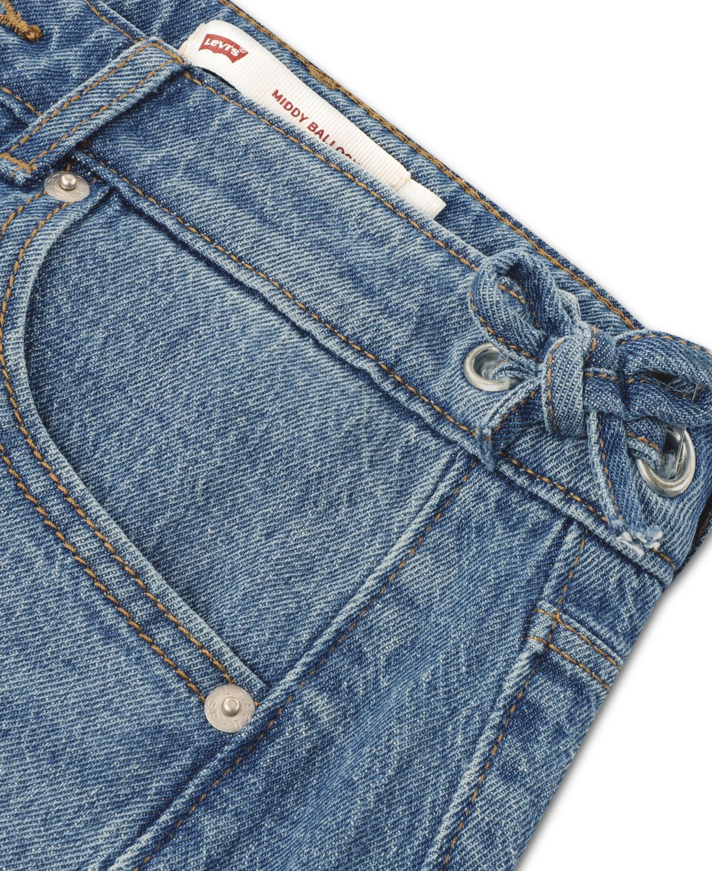 Джинсы Levi's Middy Balloon Leg Jeans для девочек, цвет: Polaroid — фото 4