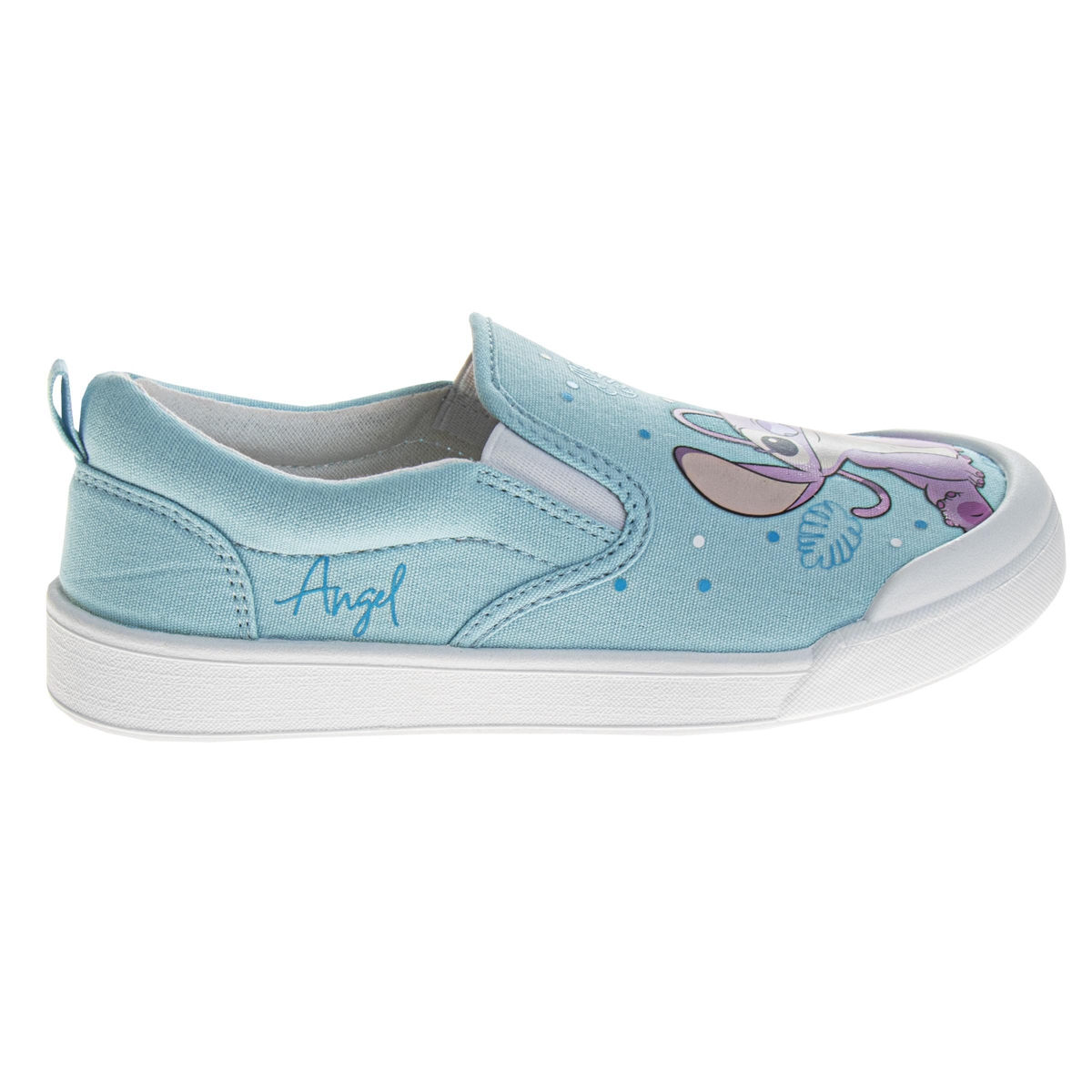 Disney Women's Stitch & Angel Slip On Low Top Canvas Sneakers Casual Wear Comfort Fit Fun Design Everyday Style