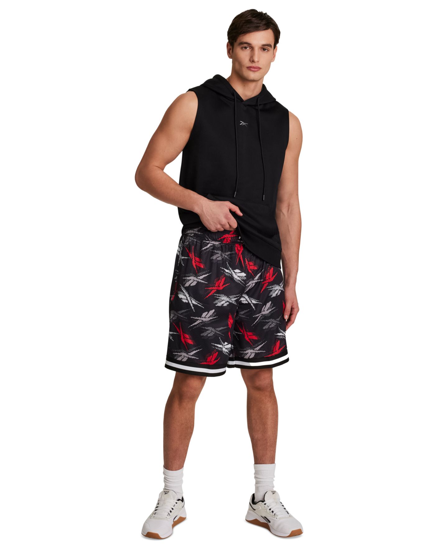 Мужские шорты Reebok Basketball Printed Mesh, цвет: Чёрный разноцветный — фото 2