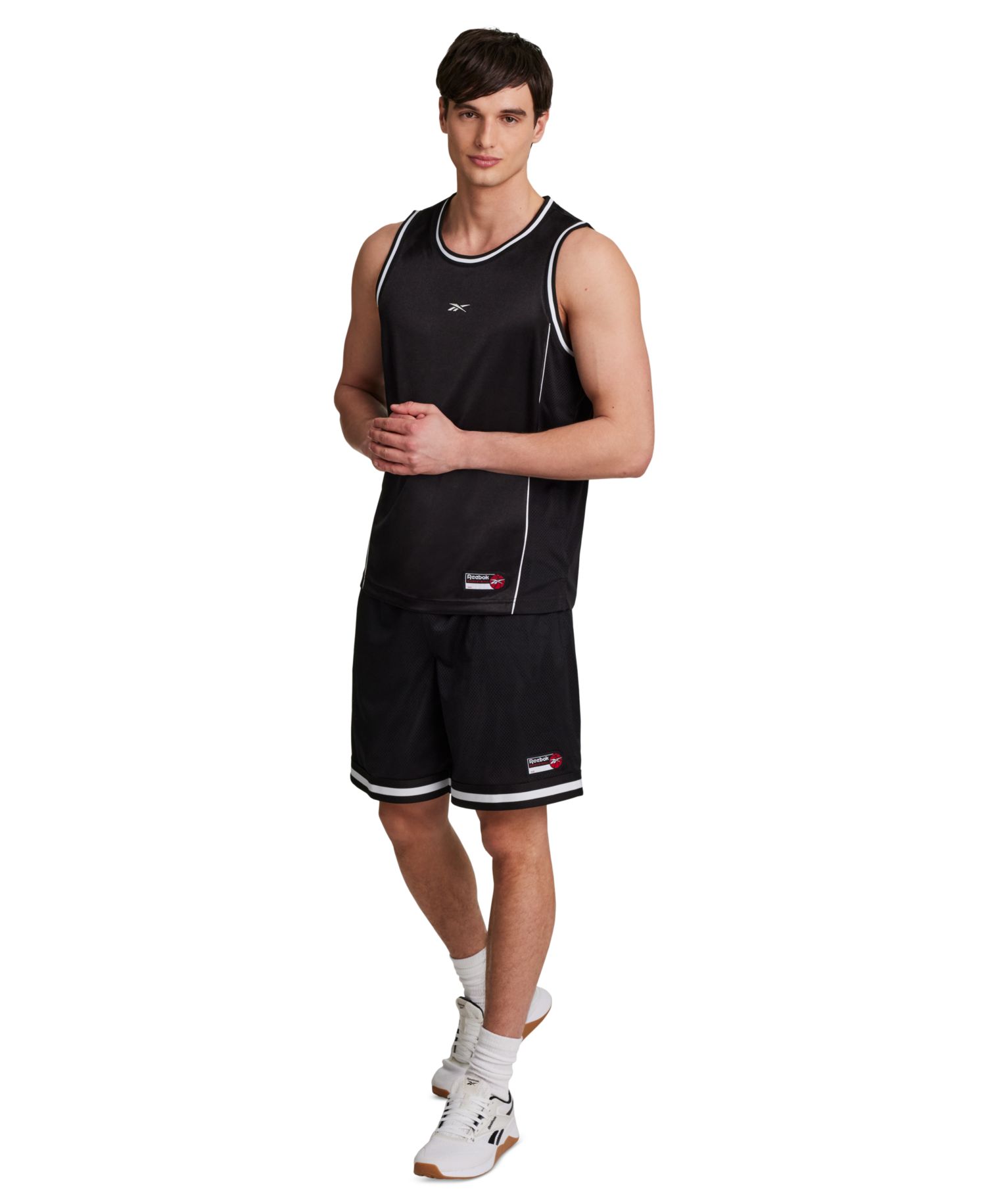 Men's Polyester Basketball Jock Tag Mesh Tank Top T-shirt