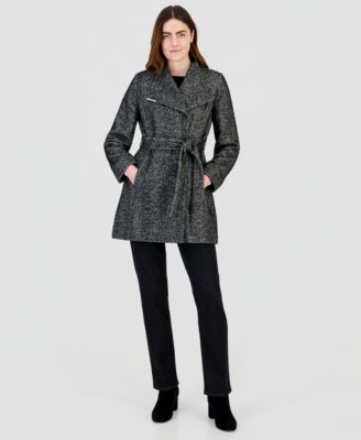 Women's Wing Collar Belted Wrap Coat