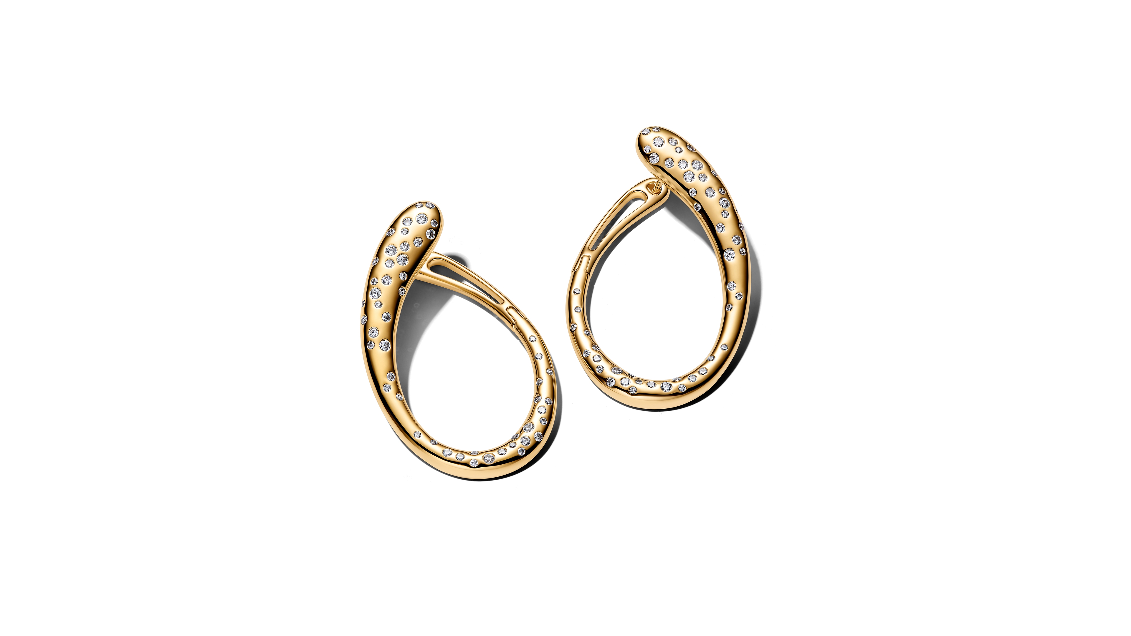 Pandora Stone-Set Hinged Hoop Earrings